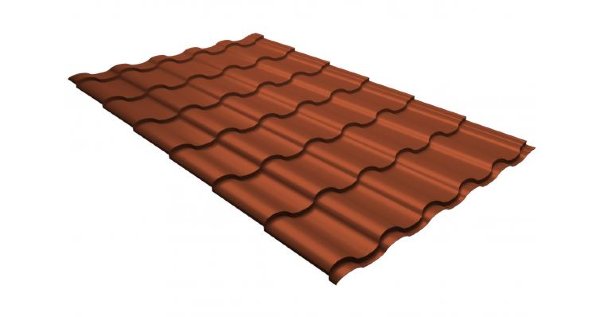 Металлочерепица кредо GL 0,5 GreenСoat Pural RR 750 кирпично-красный (RAL 8004 терракота) купить в Выборге