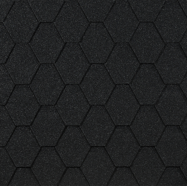 Гибкая черепица EURASIA Docke, Коллекция ШЕСТИГРАННИК Чёрный купить в Выборге