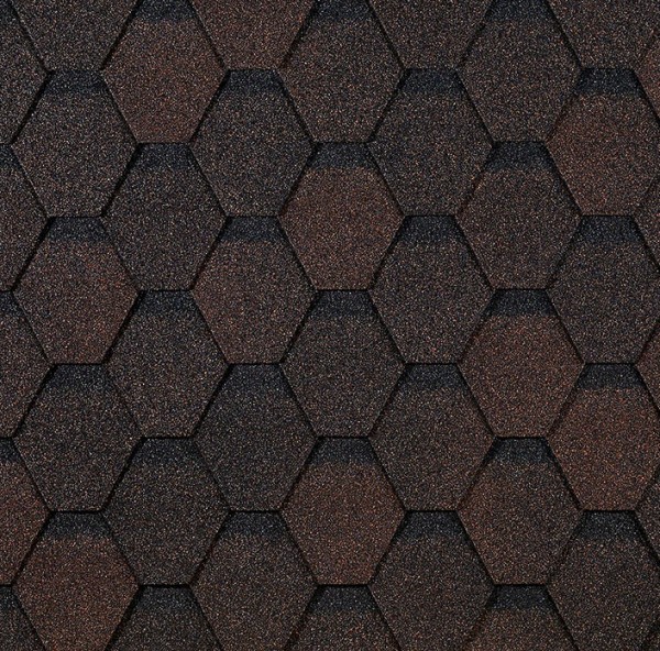 Гибкая черепица EURASIA Docke, Коллекция ШЕСТИГРАННИК Коричневый купить в Выборге