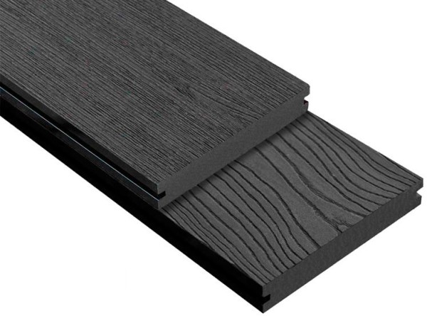 Террасная доска ДПК Outdoor 3D полнотелая STORM/OCEAN BLACK черная купить в Выборге
