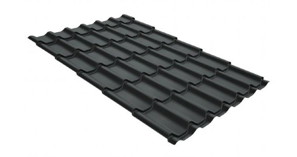 Металлочерепица классик GL 0,5 GreenCoat Pural Matt RR 23 темно-серый (RAL 7024 мокрый асфальт) купить в Выборге