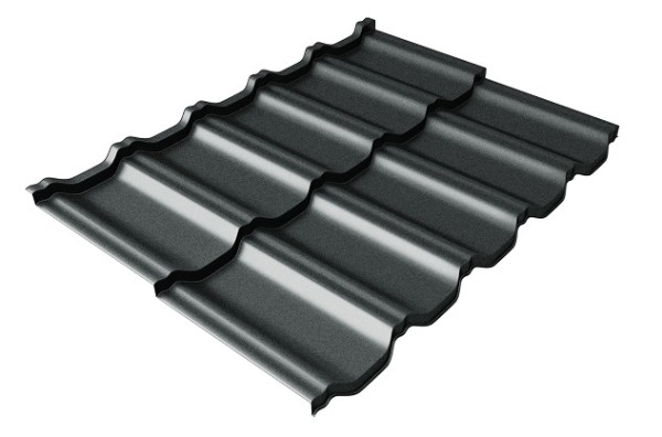 Металлочерепица модульная Квинта Uno Grand Line c 3D резом 0,5 GreenСoat Pural Matt RR2Н3 (RAL 7016 антрацитово-серый) купить в Выборге