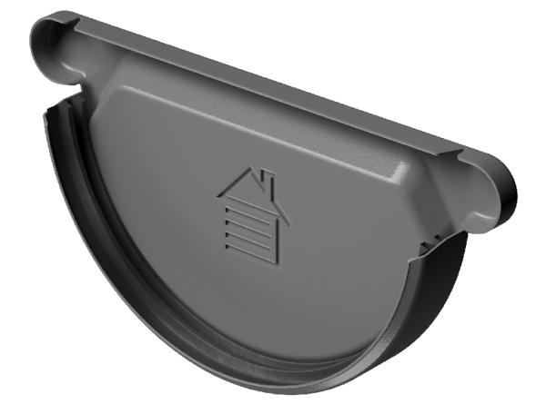 Заглушка желоба D125 Döcke STAL PREMIUM Графит, (RAL 7024) купить в Выборге