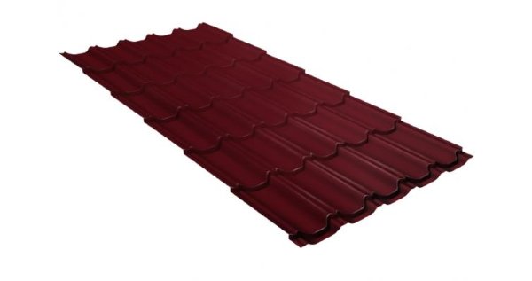 Металлочерепица квинта плюс GL 0,5 Satin RAL 3005 красное вино купить в Выборге