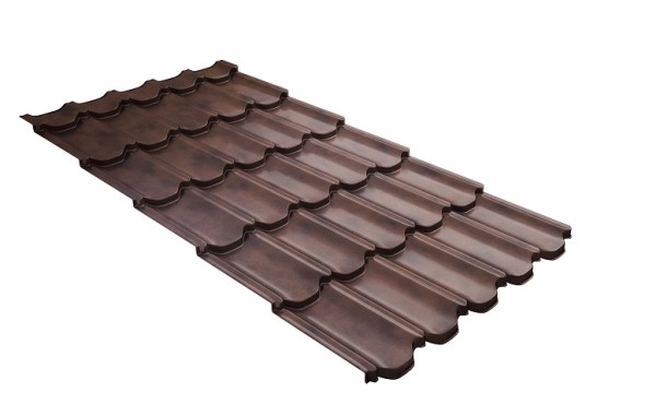 Металлочерепица квинта плюс с  3D резом 0,45 Safari Twincolor Brown купить в Выборге