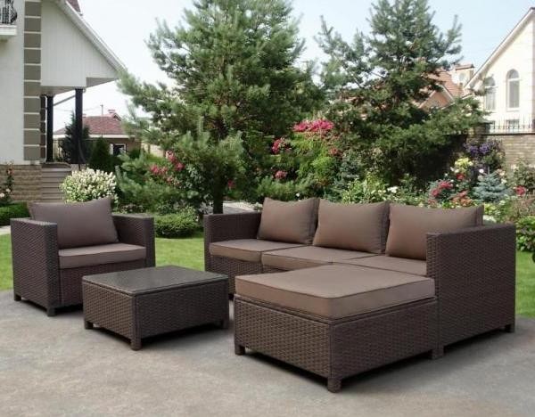 Комплект мебели AFINA плетеной из иск. ротанга YR821A Brown/Beige купить в Выборге