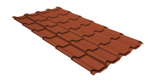Металлочерепица камея GL 0,5 GreenCoat Pural RR 750 кирпично-красный (RAL 8004 терракота) купить в Выборге
