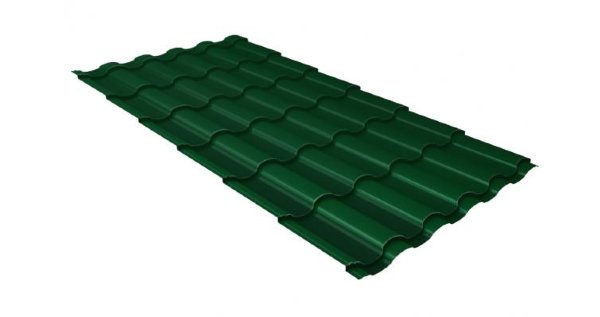 Металлочерепица кредо 0,5 Satin RAL 6005 зеленый мох купить в Выборге