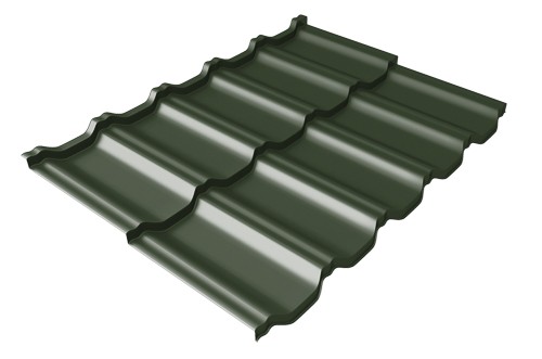 Металлочерепица модульная Квинта Uno Grand Line c 3D резом 0,5 GreenСoat Pural RR 11 темно-зеленый (RAL 6020 хромовая зелень) купить в Выборге