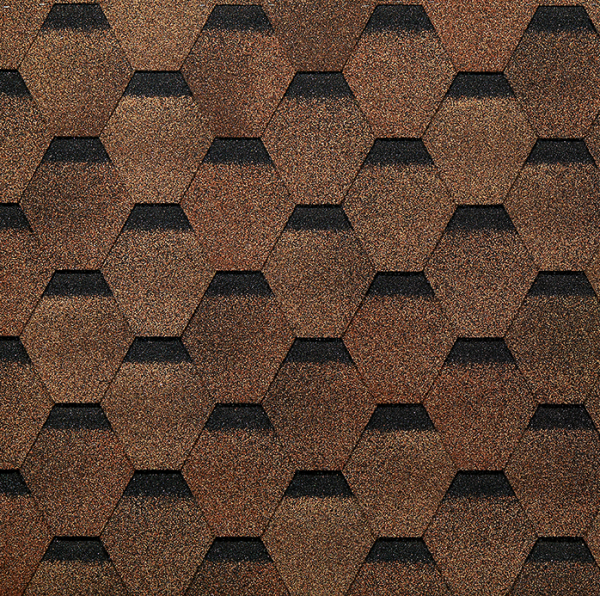 Гибкая черепица EURASIA Docke, Коллекция ШЕСТИГРАННИК Светло-коричневый купить в Выборге