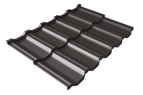Металлочерепица модульная Квинта Uno Grand Line c 3D резом 0,5 GreenСoat Pural RR 32 темно-коричневый (RAL 8019 серо-коричневый) купить в Выборге