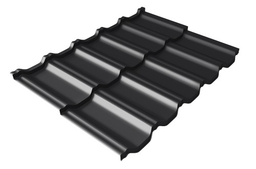 Металлочерепица модульная Квинта Uno Grand Line c 3D резом 0,5 Quarzit lite RAL 9005 черный купить в Выборге