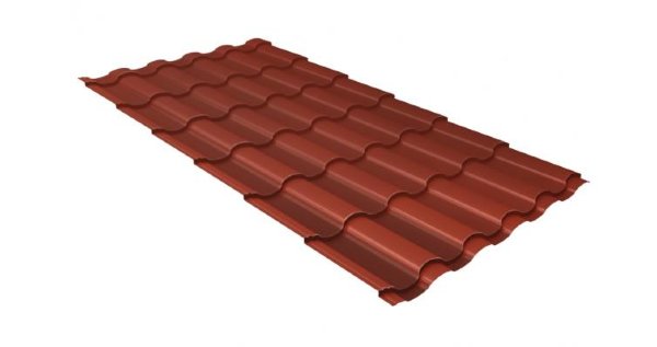 Металлочерепица кредо GL 0,5 Velur20 RAL 8004 терракота купить в Выборге