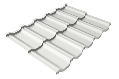 Металлочерепица модульная Квинта Uno Grand Line c 3D резом 0,5 Satin RAL 9003 сигнальный белый купить в Выборге