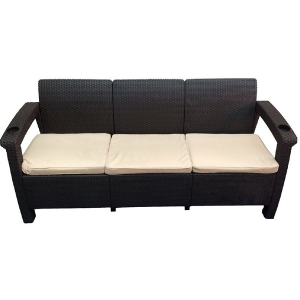 Трёхместный диван  Yalta Sofa 3 Seat венге купить в Выборге