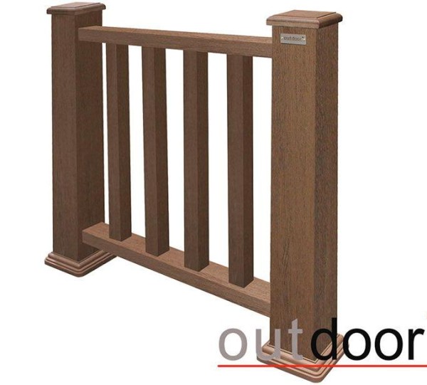 Ограждение из ДПК Outdoor Классик 3D STORM коричневый микс купить в Выборге