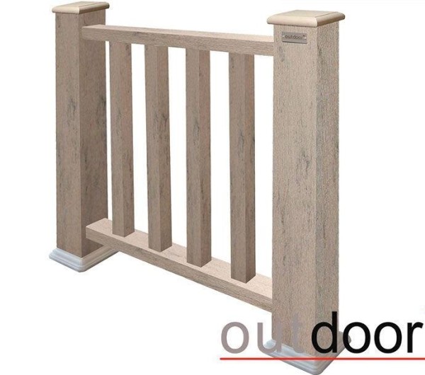 Ограждение из ДПК Outdoor Классик 3D STORM серый микс купить в Выборге