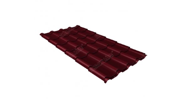 Металлочерепица камея 0,5 Satin RAL 3005 красное вино купить в Выборге