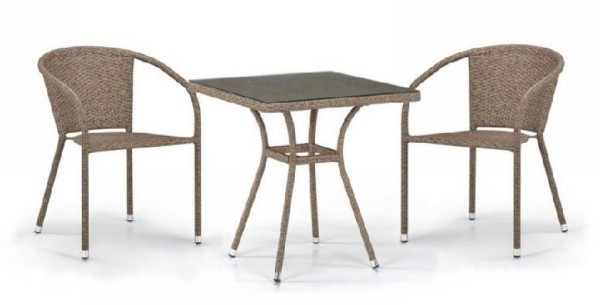 Комплект плетеной мебели AFINA из иск. ротанга T282BNT/Y137C-W56 Light Brown 2Pcs купить в Выборге