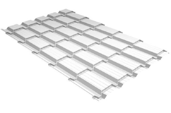 Металлочерепица GL квадро профи 0,5 Satin RAL 9003 сигнальный белый купить в Выборге