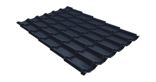 Металлочерепица классик 0,5 Satin RAL 7024 мокрый асфальт купить в Выборге