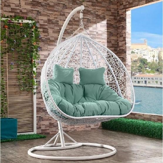 Кресло Подвесное из искусственного ротанга AFM-109A White/Green купить в Выборге