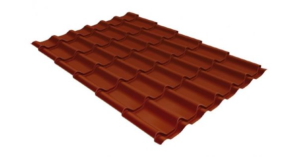 Металлочерепица классик GL 0,5 Velur20 RAL 8004 терракота купить в Выборге