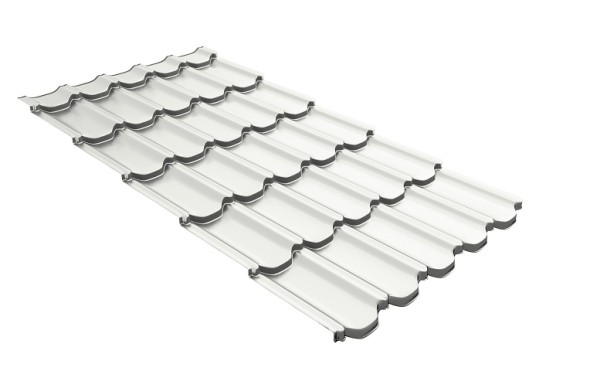 Металлочерепица квинта плюс с 3D резом 0,5 Satin RAL 9003 сигнальный белый купить в Выборге