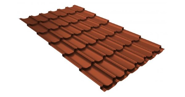 Металлочерепица квинта плюс 0,5 GreenCoat Pural RR 750 кирпично-красный (RAL 8004 терракота) купить в Выборге