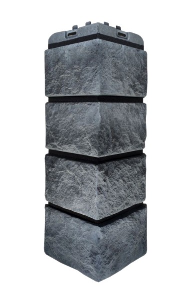 Угол наружный Grand Line Колотый Камень Антрацит, Шов чёрный купить в Выборге